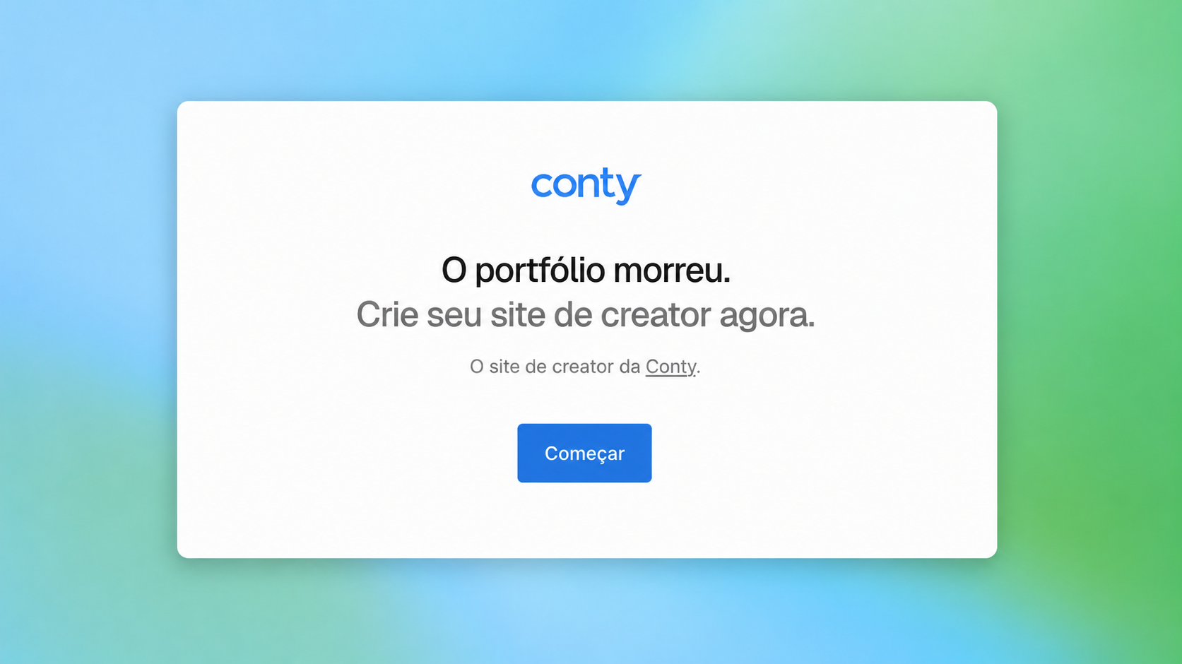 Apresentação do Conty.bio, novo criador gratuito de sites e portfólios para creators